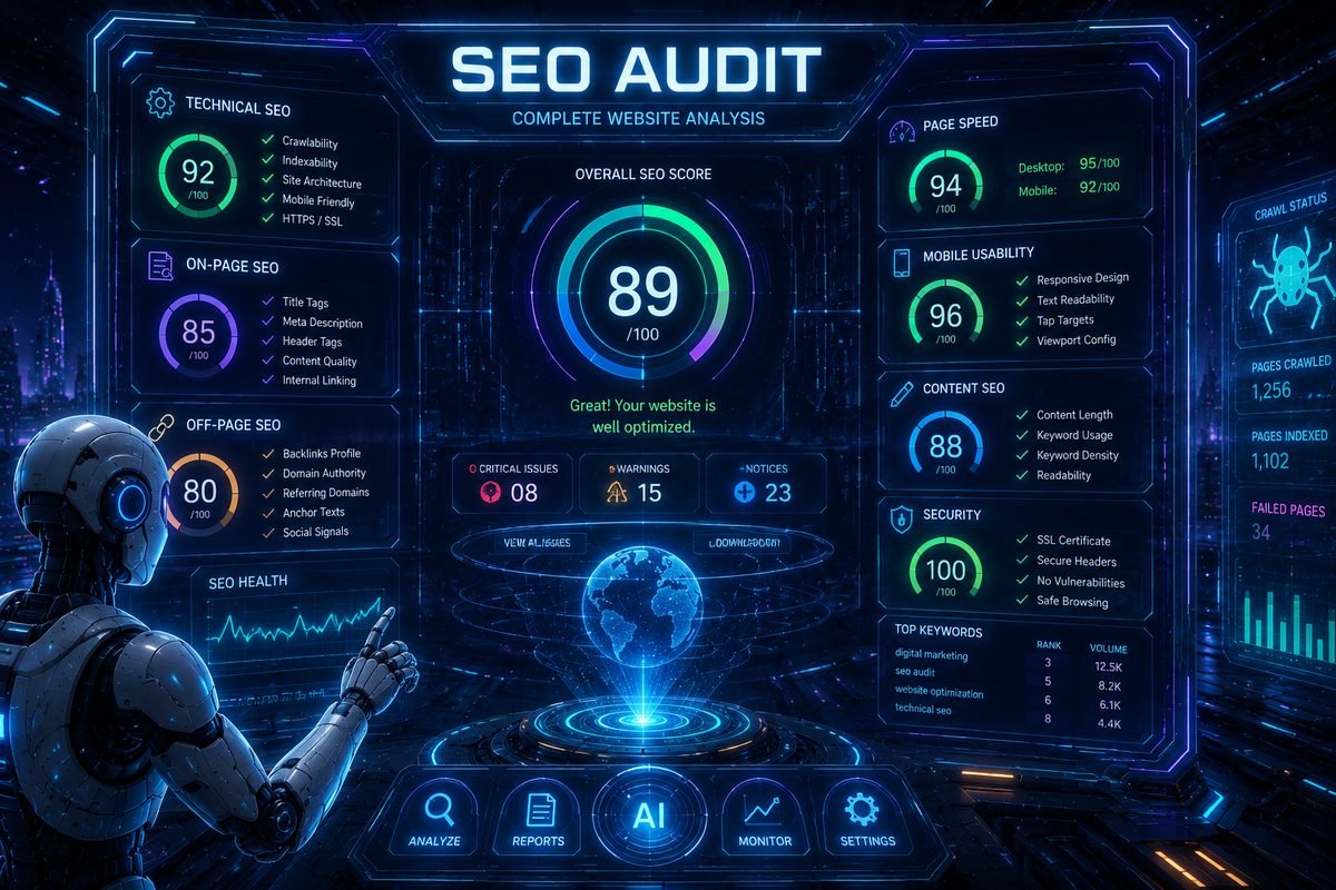 SEO Audit dashboard overview